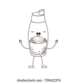 pepper container cartoon dotted silhouette brown vector illustration