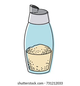 pepper container colorful watercolor silhouette vector illustration