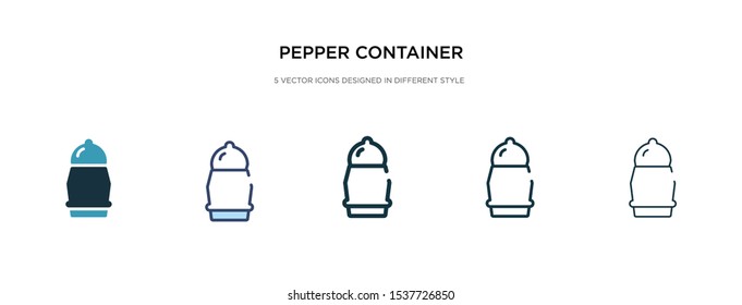 pepper container icon in different style vector illustration. two colored and black pepper container vector icons designed in filled, outline, line and stroke style can be used for web, mobile, ui