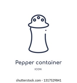 pepper container icon from tools and utensils outline collection. Thin line pepper container icon isolated on white background.