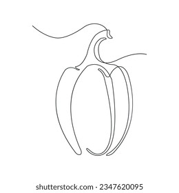 Pepper in continuous line art drawing style