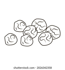 Pimienta con un estilo grabado aislada de fondo blanco. Esbozo vintage contorno especias cerrar. Diseño de ilustración vectorial.