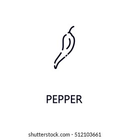 Pepper flat icon. Single high quality outline symbol of vegetable for web design or mobile app. Thin line signs of papper for design logo, visit card, etc. Outline pictogram of papper. 
