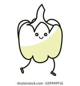 pepper fresh vegetable kawaii character
