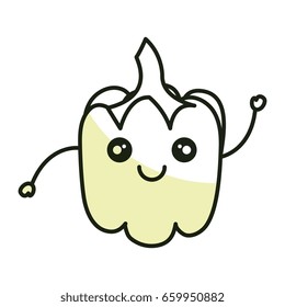 pepper fresh vegetable kawaii character