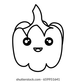 pepper fresh vegetable kawaii character