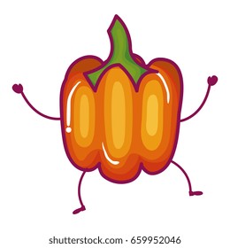 pepper fresh vegetable kawaii character