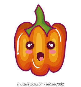 pepper fresh vegetable kawaii character