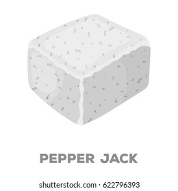 Pepper gack.Different kinds of cheese single icon in black style vector symbol stock illustration web.