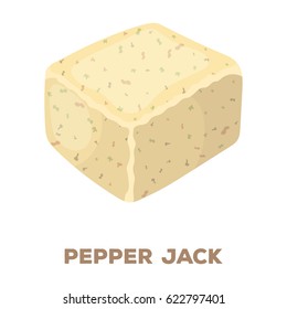 Pepper gack.Different kinds of cheese single icon in cartoon style vector symbol stock illustration web.