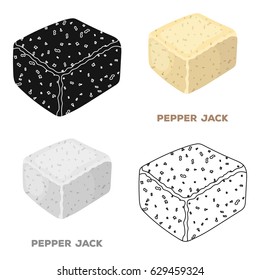 Pepper gack.Different kinds of cheese single icon in cartoon style vector symbol stock illustration web.