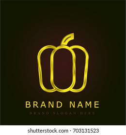Pepper golden metallic logo