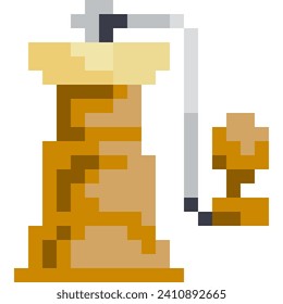 Pepper grinder cartoon icon in pixel style