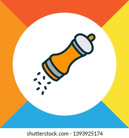 Pepper grinder icon colored line symbol. Premium quality isolated spice element in trendy style.