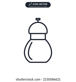 Pepper grinder icon symbol template for graphic and web design collection logo vector illustration
