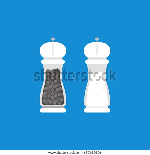 Pepper Grinder Salt Grinder Flat Design Stock Vector Royalty Free 657680806