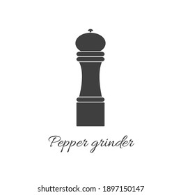 pepper grinder, salt spice shaker, black pepper mill vector simple flat icon. Seasoning hand grinder. Restaurant kitchen tool. isolated graphic illustration