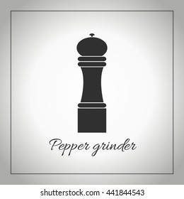 pepper grinder, salt spice shaker, black pepper mill vector simple flat icon. Seasoning  hand grinder. Restaurant kitchen tool. isolated graphic illustration