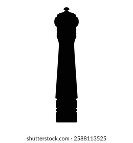 Pepper Grinder Silhouette. Black and White Icon Design Elements on Isolated White Background