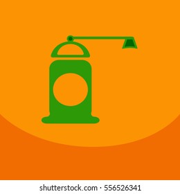 Pepper grinder spices mill silhouette on the color background. Vector illustration