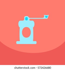 Pepper grinder spices mill silhouette on the color background. Vector illustration