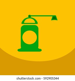 Pepper grinder spices mill silhouette on the color background. Vector illustration