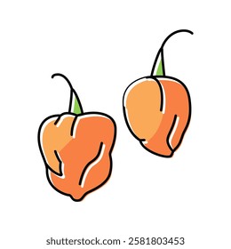 pepper habanero color icon vector. pepper habanero sign. isolated symbol illustration