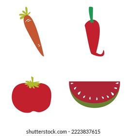 pepper, hot chili red, carrot, tomato, water melon, vegetable