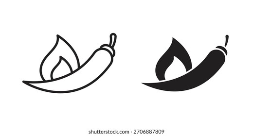 Pepper hot icon collection. ícones simples modernos para web