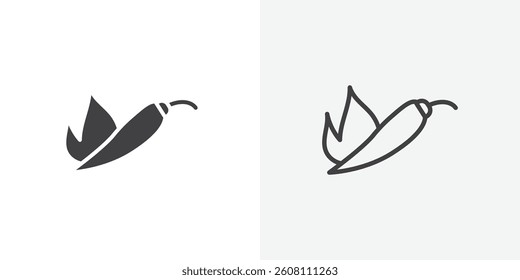 Pepper hot icons design. vector icons for ui designs