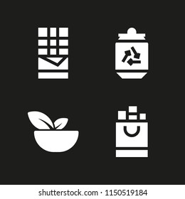 pepper icon. 4 pepper set with salad and food and restaurant vector icons for web and mobile app