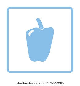 Pepper icon. Blue frame design. Vector illustration.