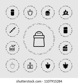 Pepper icon. collection of 13 pepper filled and outline icons such as chili. editable pepper icons for web and mobile.