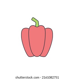 pepper icon in color, isolated on white background 