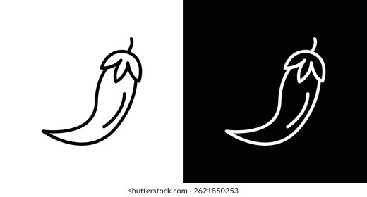 Icono de pimienta concepto de trazo sobre fondo blanco