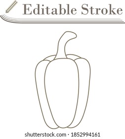 Pepper Icon. Editable Stroke Simple Design. Vector Illustration.