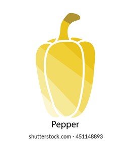 Pepper icon. Flat color design. Vector illustration.
