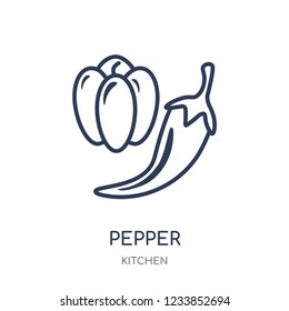 Pepper icon. Pepper linear symbol design from Kitchen collection. Simple outline element vector illustration on white background