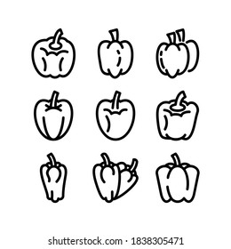 Icono de Pepper o logotipo símbolo de signo aislado ilustración vectorial - iconos vectoriales de estilo negro de alta calidad
