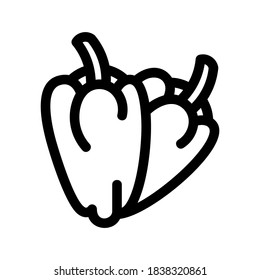 Icono de Pepper o logotipo símbolo de signo aislado ilustración vectorial - iconos vectoriales de estilo negro de alta calidad
