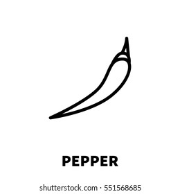 Pepper icon or logo in modern line style. High quality black outline pictogram for web site design and mobile apps. Vector illustration on a white background.