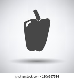 Pepper icon on gray background, round shadow. Vector illustration.