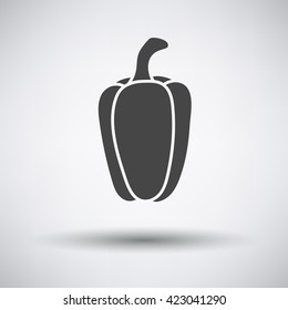 Pepper icon on gray background with shadow. Vector illustration.