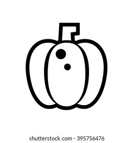 Pepper icon on white background. Line vector illustration.