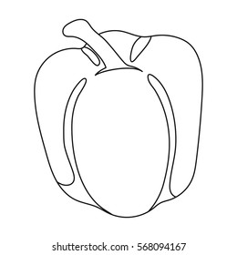 Pepper icon outline. Singe vegetables icon from the eco food outline.