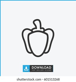 pepper icon. simple outline pepper vector icon. on white background.