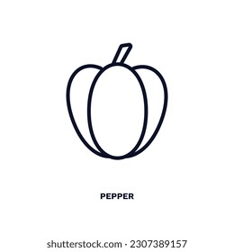 pepper icon. Thin line pepper icon from vegetables and fruits collection. Outline vector isolated on white background. Editable pepper symbol can be used web and mobile