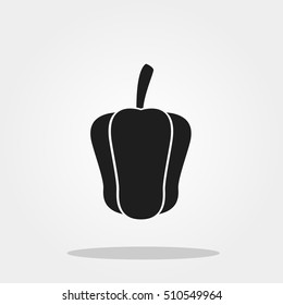 Pepper icon in trendy flat style isolated on color background. Vegetables symbol for your design, logo, UI. Vector illustration, EPS10. Flat style.