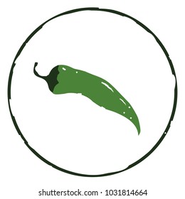 Pepper icon, vector illustration on white background