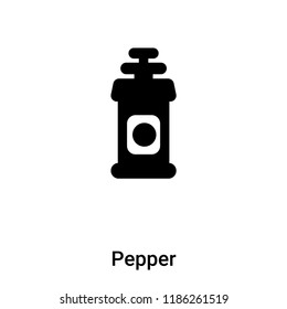 Pepper icon vector isolated on white background, logo concept of Pepper sign on transparent background, filled black symbol